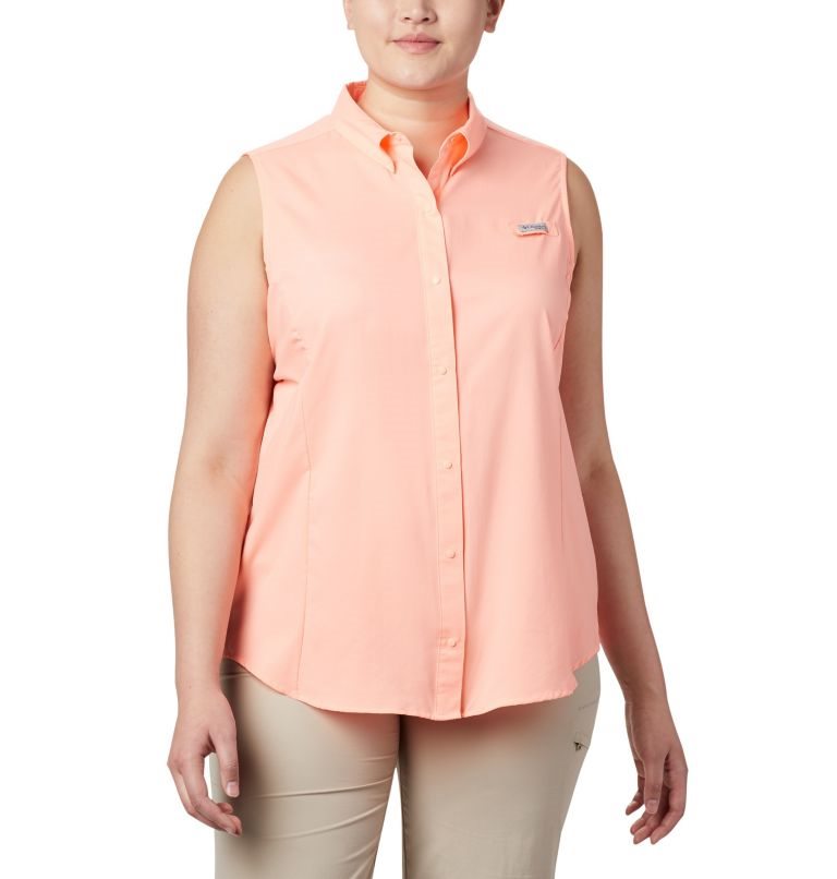Women\'s Columbia PFG Tamiami Sleeveless Shirts Pink | Plus Size CA-LA6C5